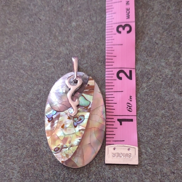Sterling Silver Abalone and Mother of Pearl Pendant - Picture 4 of 5